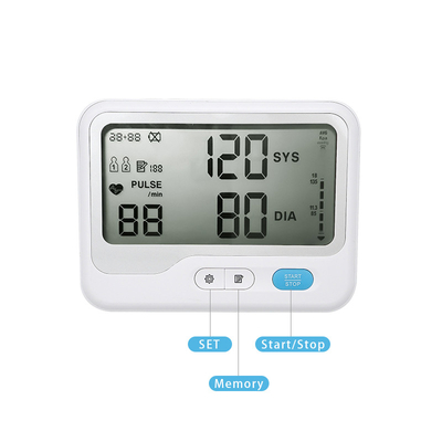 AC1.5V হোম মেডিকেল ব্লাড প্রেসার মনিটর ABS LCD